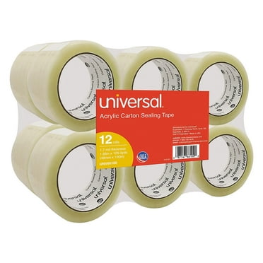 12 Rolls Stays-Put Commercial 2" x 110 yds Clear Box Sealing Tape Rugged